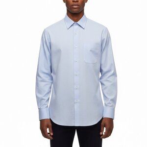 John W. Nordstrom Mens Light Blue Dress Shirt Traditional Fit Sz15.5